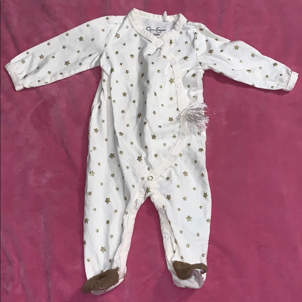 Jessica Simpson footed onesie  3-6 months stars